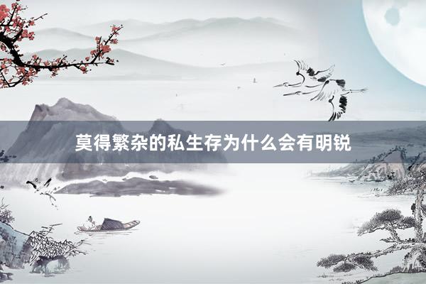 莫得繁杂的私生存为什么会有明锐